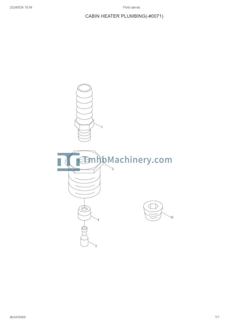 HYUNDAI WHEEL EXCAVATOR R140W-7 MANUAL FOR CABIN HEATER PLUMBING(-#0071)